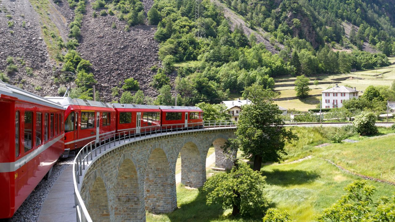 glacier express scenic train ride in europe